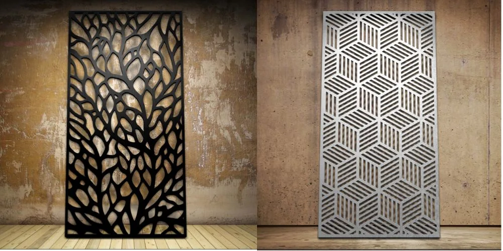 High Quality Laser Cut Screen Fence Powder Coating Aluminum Laser Cut Panels for Room Divider