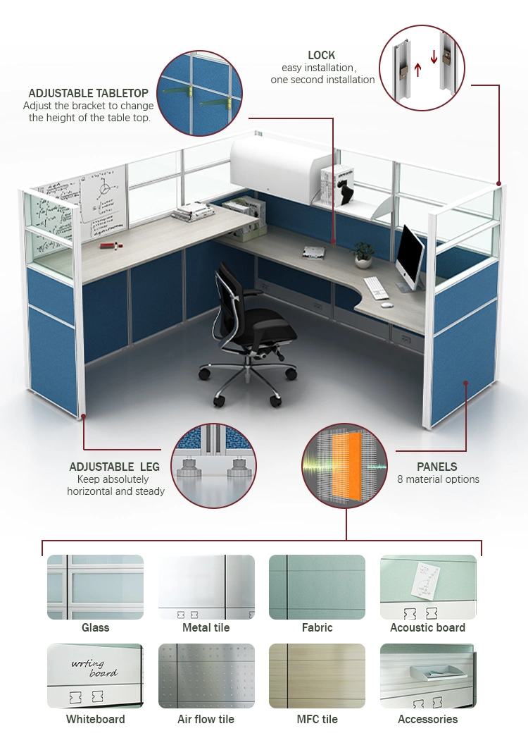 Commercial System Desk Work Station Furniture Wooden Table Office Furniture