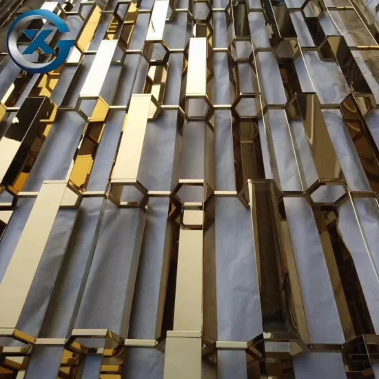 Panneaux de séparation de pièce d'écran découpés au laser avec cloison en acier inoxydable or bronze